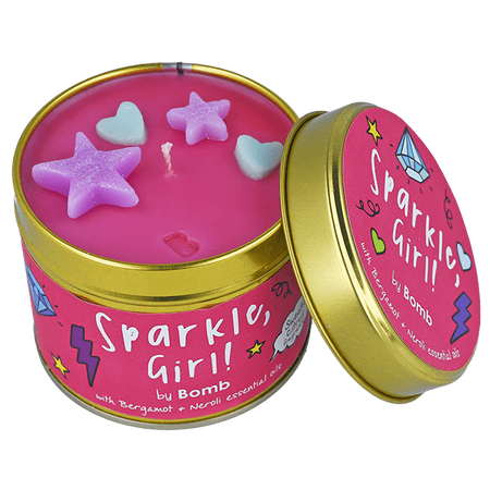 Ozdobna świeca zapachowa w puszce SPARKLE, GIRL!