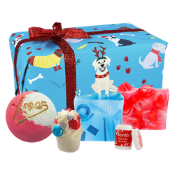 Zestaw upominkowy w papierze ozdobnym SANTA PAWS