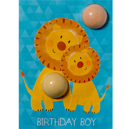 Kartka z kulkami kąpielowymi BIRTHDAY BOY LION – Bomb Cosmetics